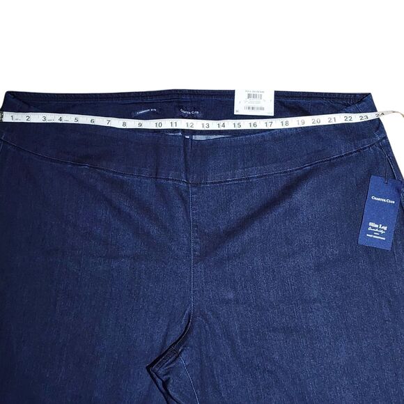 Charter Club Plus Size Cambridge Slim Leg Stretch Blue Denim Pull On Pants 28W - Picture 7 of 16
